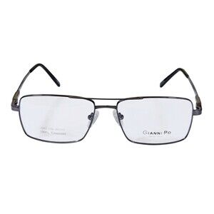 GIANNI PO MEN'S EYEGLASSES GPT 110 56-15 140 100% TITANIUM GUN NWT DEMO LENSES